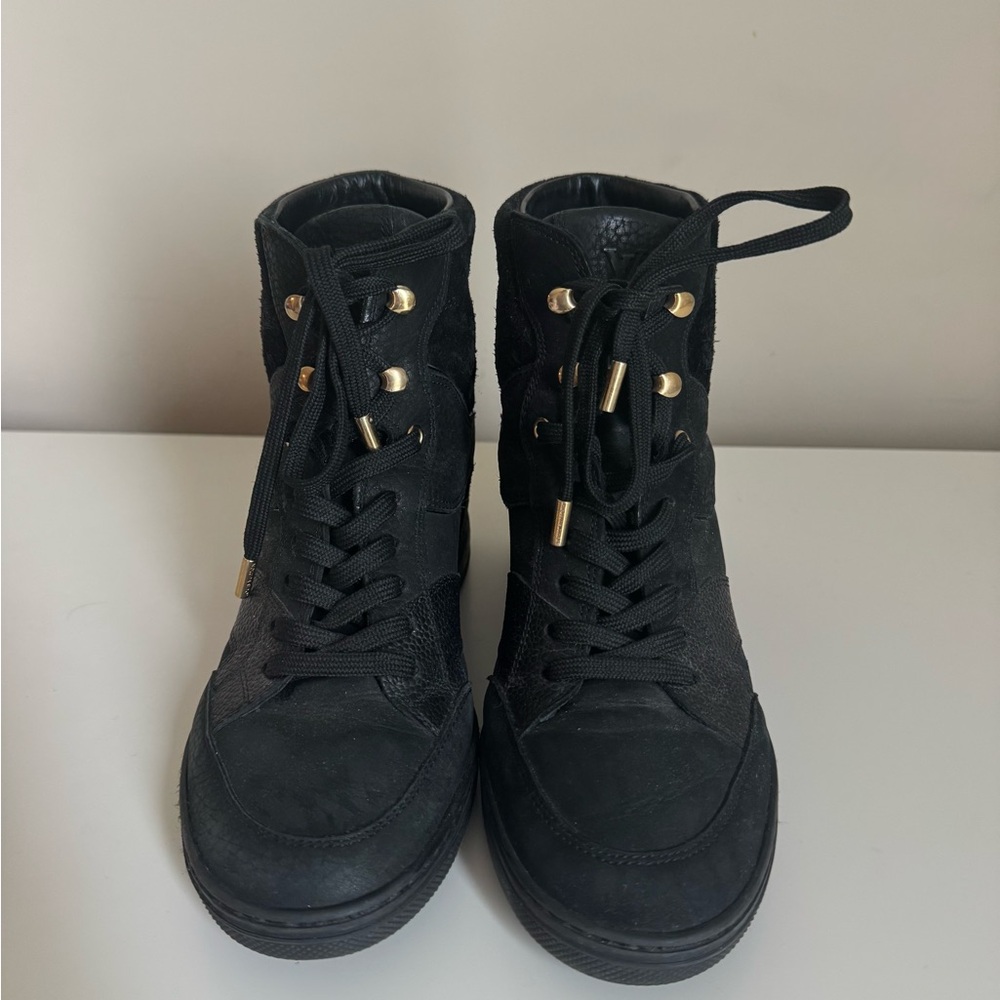 Louis Vuitton Women Monogram Black High-Cut Sneakers